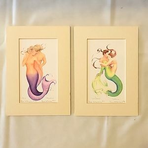 2 Matted Mermaids Prints